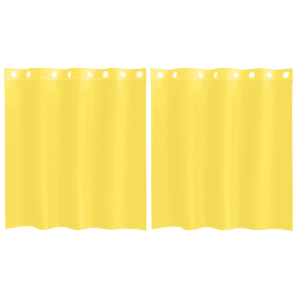 Cortinas de voile com ilhós 2 pcs amarelo M 2