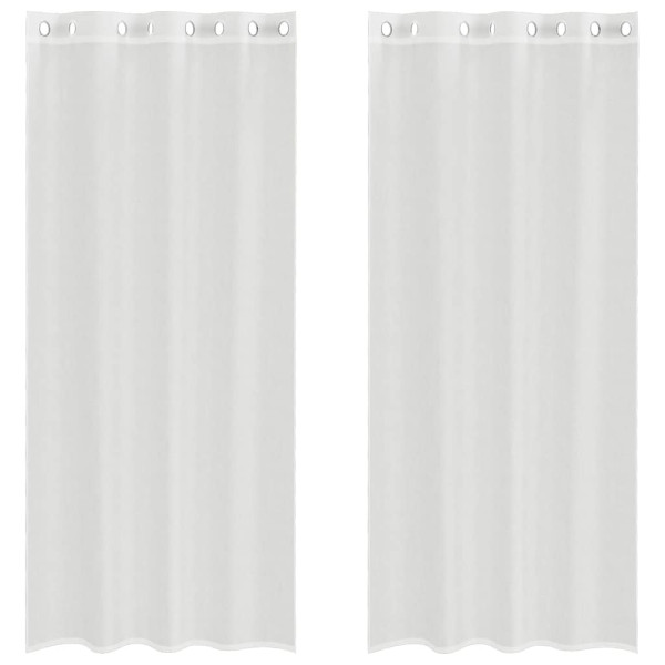 Cortinas de voile com ilhós 2 pcs branco M 2
