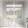 Cortinas de voile com ilhós 2 pcs cinzento-claro 140x245 cm 1