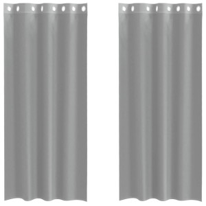 Cortinas de gasa con ojales 2 uds gris claro 140x245 cm H