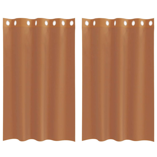 Cortinas de voile com ilhós 2 pcs terracota M 2