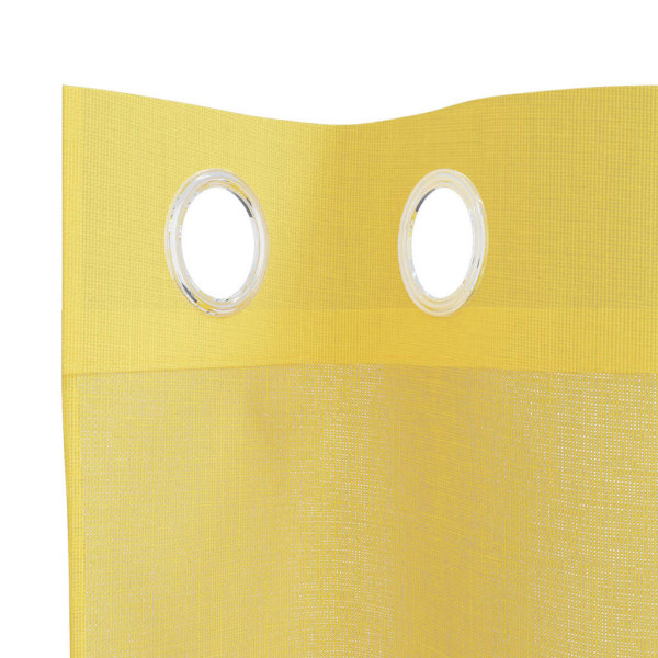 Cortinas de voile com ilhós 2 pcs amarelo M 5