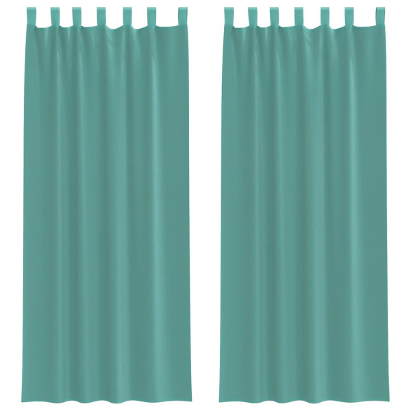 Cortinas de voile com bolsos para varão 2 pcs turquesa M 2
