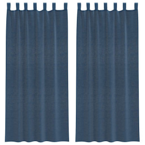 Cortinas de gasa con bolsillos para varillas 2 uds. azul real H