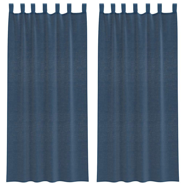 Cortinas de gasa con bolsillos para varillas 2 uds. azul real M 2