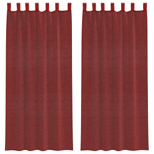 Cortinas de voile com bolsos para varão 2 pcs vermelho tinto H