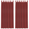 Cortinas de voile com bolsos para varão 2 pcs vermelho tinto 2