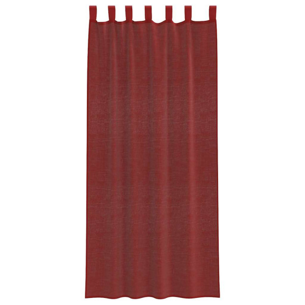 Cortinas de voile com bolsos para varão 2 pcs vermelho tinto M 4