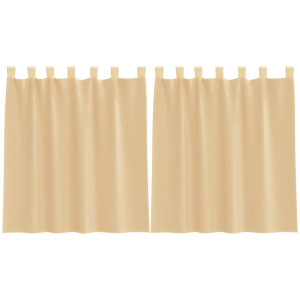 Cortinas de voile com bolsos para varão 2 pcs areia H