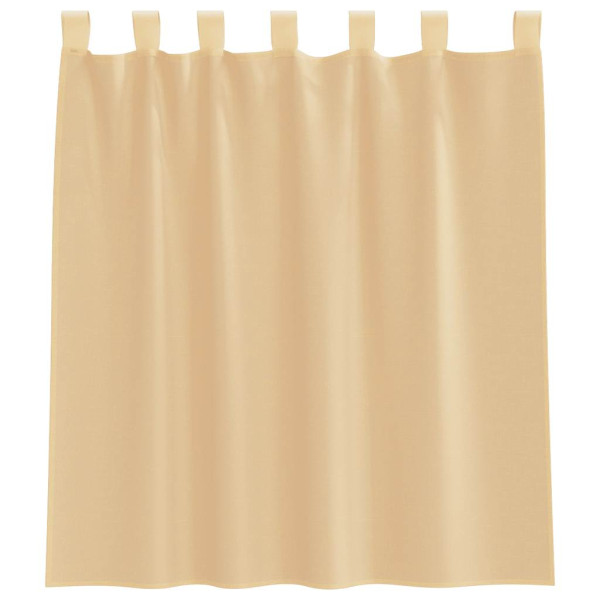 Cortinas de voile com bolsos para varão 2 pcs areia M 4