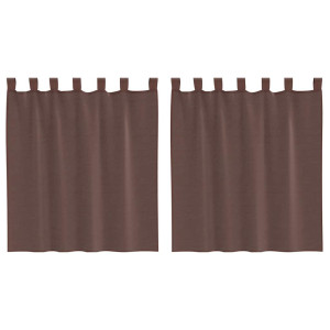 Cortinas de gasa con bolsillos para varillas 2 uds. marrón H