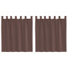 Cortinas de gasa con bolsillos para varillas 2 uds. marrón 2