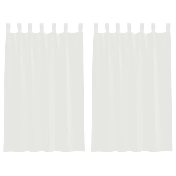 Cortinas de gasa con bolsillos para varillas 2 uds. blanco M 2