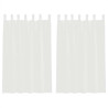 Cortinas de voile com bolsos para varão 2 pcs branco 2