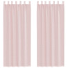 Cortinas de gasa con bolsillos para varillas 2 uds. rosa claro 2