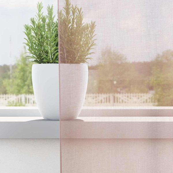 Cortinas de voile com bolsos para varão 2 pcs rosa-claro M 3