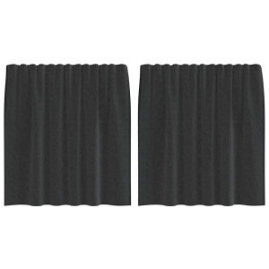 Cortinas de voile com aba 2 pcs preto H
