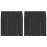 Cortinas de voile com aba 2 pcs preto 2