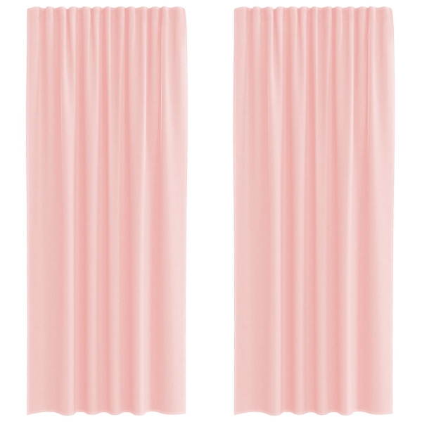 Cortinas de gasa con trabillas 2 uds rosa 140x245 cm M 2