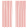 Cortinas de voile com laços 2 pcs rosa 140x245 cm 2