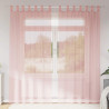Cortinas de voile com bolsos para varão 2 pcs rosa 1