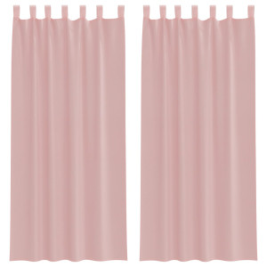 Cortinas de voile com bolsos para varão 2 pcs rosa H