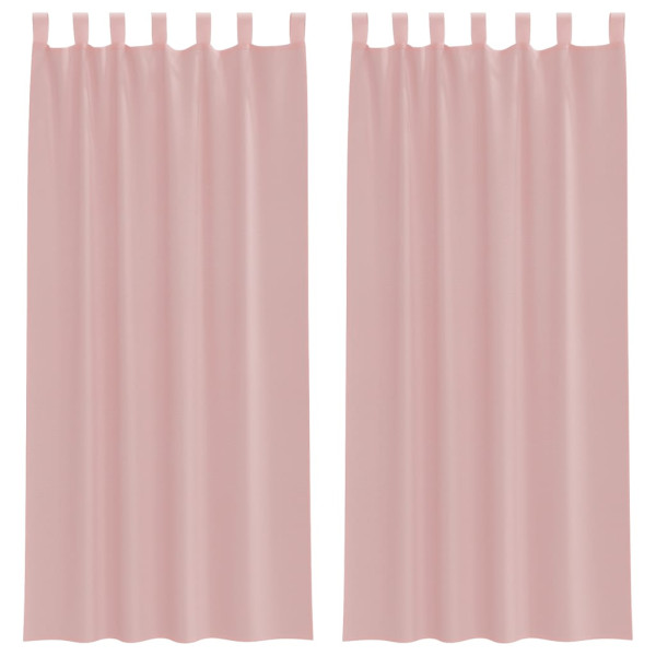 Cortinas de voile com bolsos para varão 2 pcs rosa M 2
