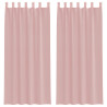 Cortinas de gasa con bolsillos para varillas 2 uds. rosa 2