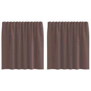 Cortinas de voile com aba 2 pcs castanho H