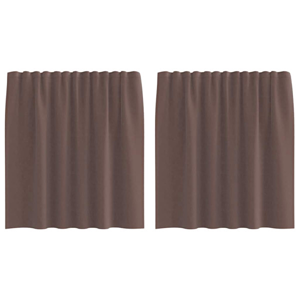 Cortinas de voile com aba 2 pcs castanho M 2