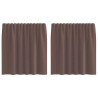 Cortinas de voile com aba 2 pcs castanho 2