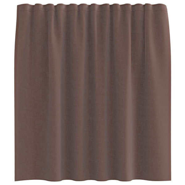 Cortinas de voile com aba 2 pcs castanho M 4