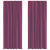 Cortinas de gasa con trabillas 2 uds morado 140x245 cm 2