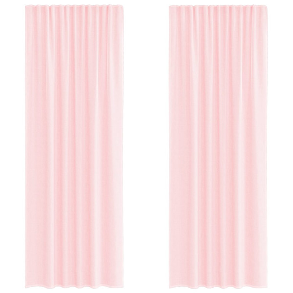 Cortinas de voile com laços 2 pcs rosa-claro 140x260 cm M 2