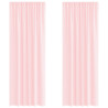 Cortinas de voile com laços 2 pcs rosa-claro 140x260 cm 2