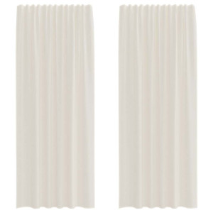 Cortinas de gasa con trabillas 2 uds. crema H