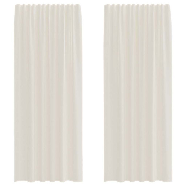 Cortinas de gasa con trabillas 2 uds. crema M 2
