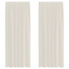 Cortinas de voile com aba 2 pcs creme 2