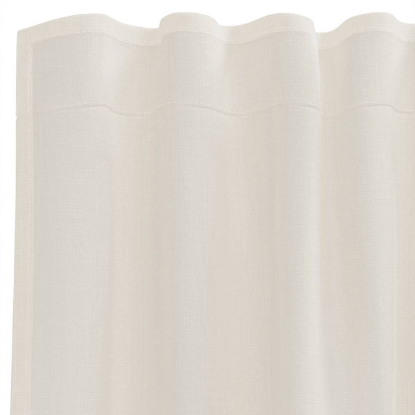 Cortinas de voile com aba 2 pcs creme M 5