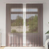 Cortinas de voile com aba 2 pcs castanho 1