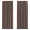 Cortinas de voile com aba 2 pcs castanho 2