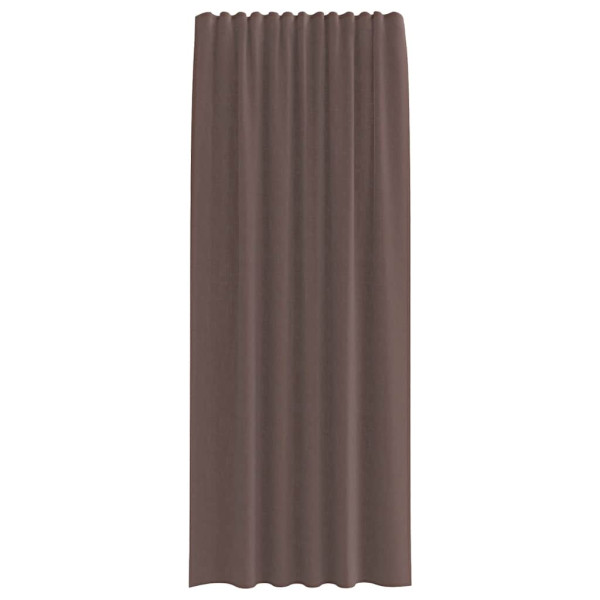 Cortinas de voile com aba 2 pcs castanho M 4