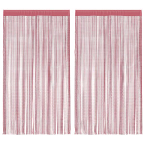 Cortinas de tiras 2 uds. color rosa 100x250 cm H