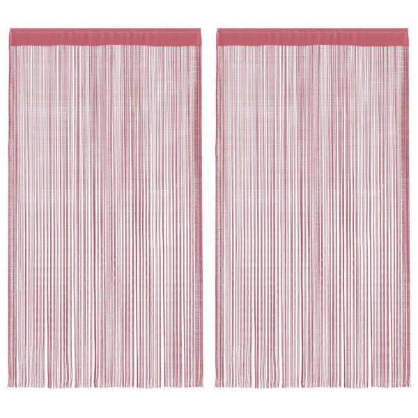 Cortinas de tiras 2 uds. color rosa 100x250 cm M 2