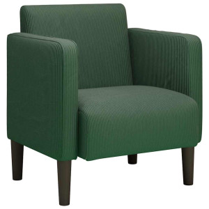 Sillón con reposabrazos verde jungla 54 cm tejido de pana H