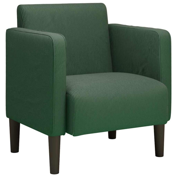 Sillón con reposabrazos verde jungla 54 cm tejido de pana M 2