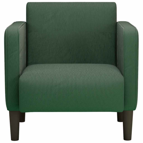 Sillón con reposabrazos verde jungla 54 cm tejido de pana M 3