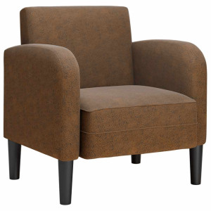 Poltrona marrom com braços 54 cm couro sintético H