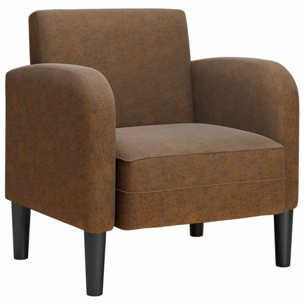 Poltrona marrom com braços 54 cm couro sintético M 2