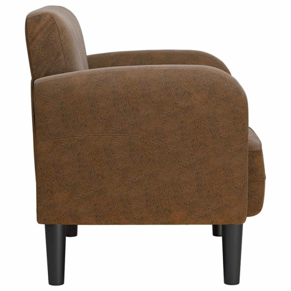 Sillón con reposabrazos marrón 54 cm cuero sintética M 4